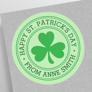 Happy St Patrick's Day individuelle Name grünes Kl Runder Aufkleber