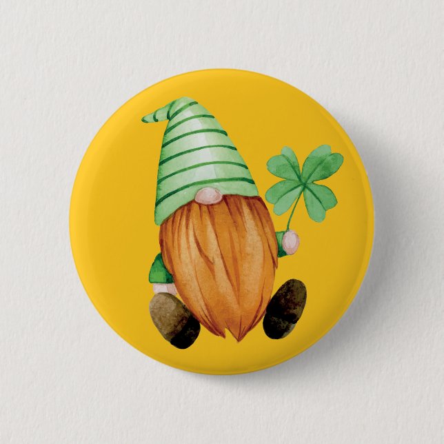 Happy St. Patrick's Day | Irischer Wasserfarben Button (Vorderseite)