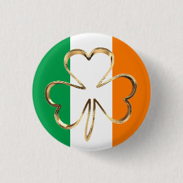 Happy St. Patrick's Day Irish Flag Kleeblatt Paddy Button