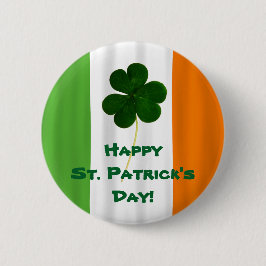 Happy St. Patrick's Day Irish Flag Kleeblatt Paddy Button