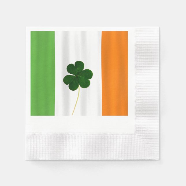 Happy St. Patrick's Day Irish Flag Kleeblatt Paddy Serviette (Vorderseite)