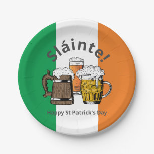 Happy St Patricks Day Irish Flag Pappteller