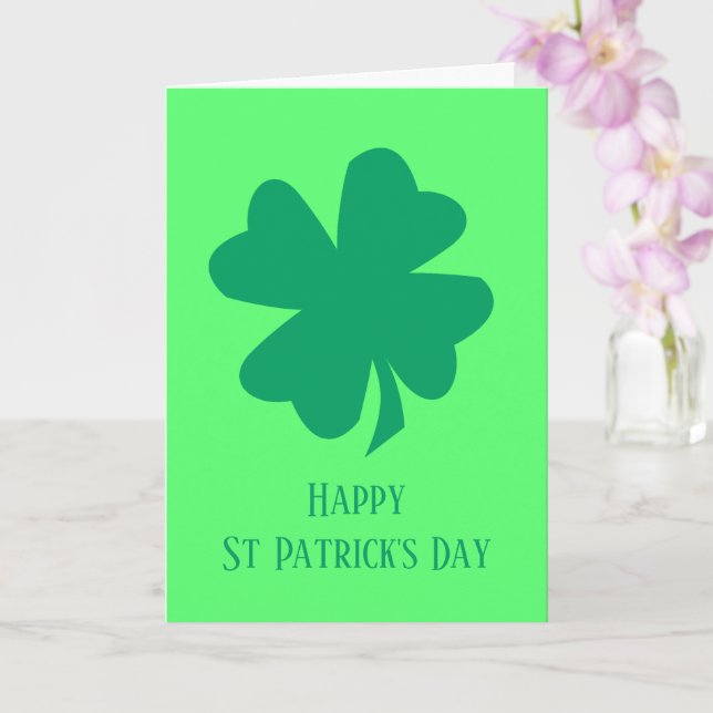 Happy St Patrick's Day Irish Green Kleeblatt 2025 Karte (Orchidee)