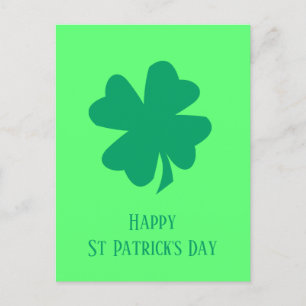 Happy St Patrick's Day Irish Green Kleeblatt 2025 Postkarte