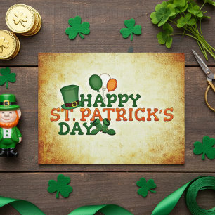 Happy St. Patrick's Day Irish Hat Postkarte
