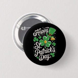 Happy St Patrick's Day Irish Heritage St Patty's Button
