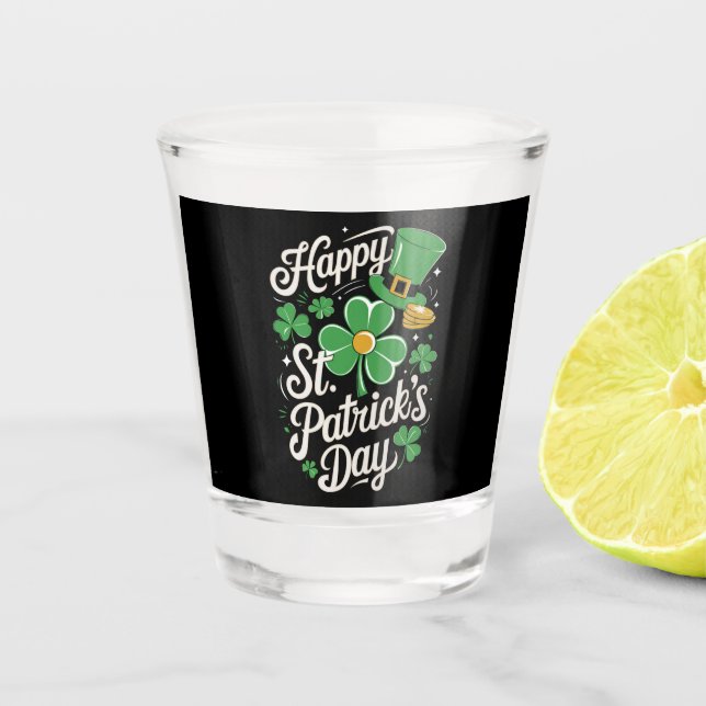 Happy St Patrick's Day Irish Heritage St Patty's Schnapsglas (Vorderseite)