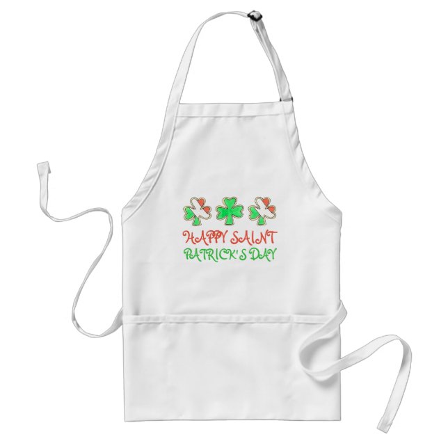Happy St Patrick's Day Irish Kleeblatt Flag Cookie Schürze (Vorne)