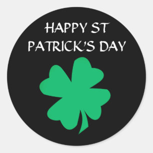 Happy St Patrick's Day Irish Kleeblatt Leaf 2024 Runder Aufkleber