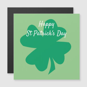 Happy St Patrick's Day Irish Kleeblatt Leaf Custom Magnetkarte