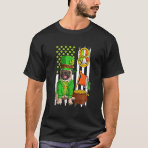Happy St Patrick's Day Irish Mops Hund in Leprecha T-Shirt
