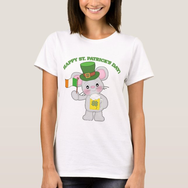 Happy St. Patrick's Day Irish Mouse T-Shirt (Vorderseite)