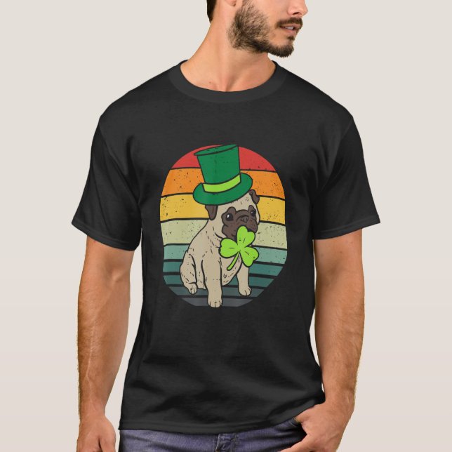 Happy St Patricks Day Irish Pug Dog Cute Saint Pad T-Shirt (Vorderseite)