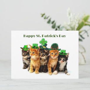 Happy St. Patrick's Day Katzen flache Grußkarte Karte