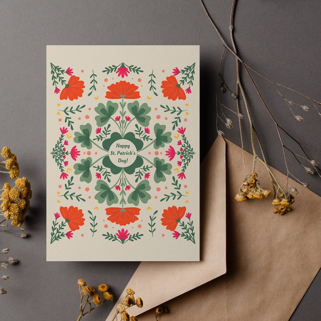 Happy St. Patrick's Day Kleber und Blume Postkarte (Von Creator hochgeladen)
