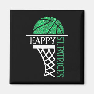 Happy St Patricks Day Kleeblatt Basketballspieler Magnet