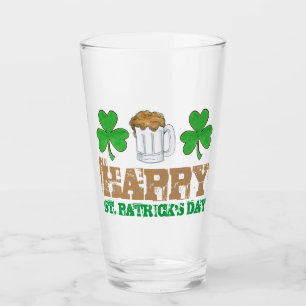 Happy St. Patrick's Day Kleeblatt Clover Beer Glas