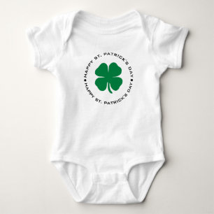 Happy St. Patrick's Day Kleeblatt Lucky Charm Baby Strampler
