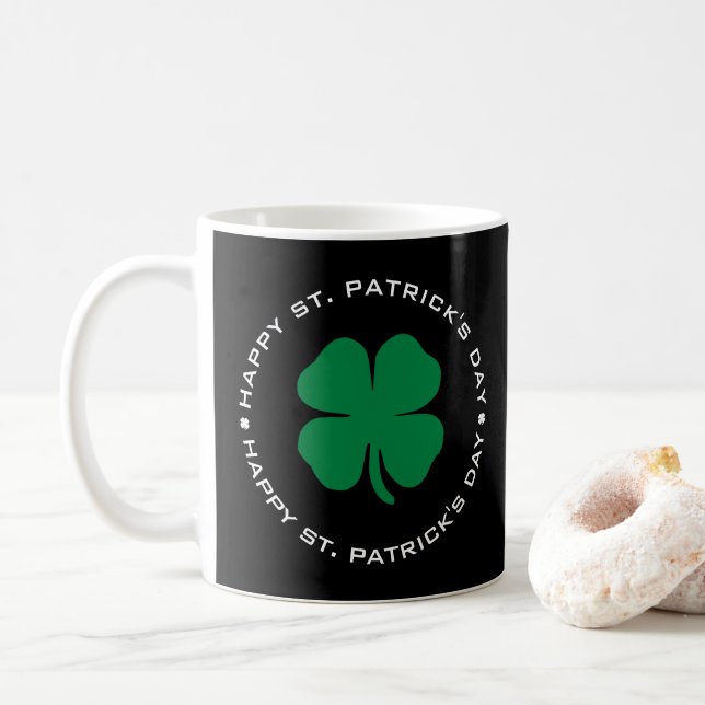 Happy St. Patrick's Day Kleeblatt Lucky Charm Kaffeetasse (Mit Donut)