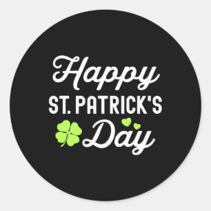 Happy St Patricks Day Kleeblatt Lucky Womens Runder Aufkleber