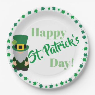 Happy St Patricks Day Kleeblatt Pappteller