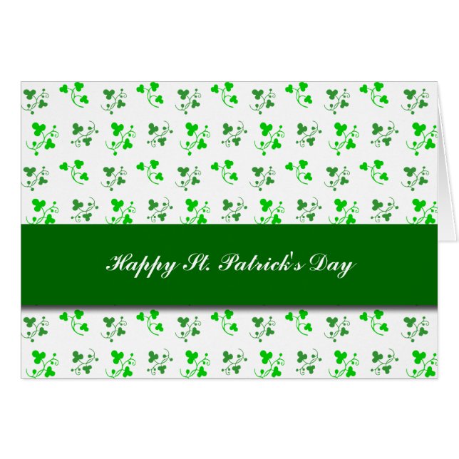 Happy St. Patrick's Day Kleeblatt Pattern Card (Vorderseite (Horizontal))