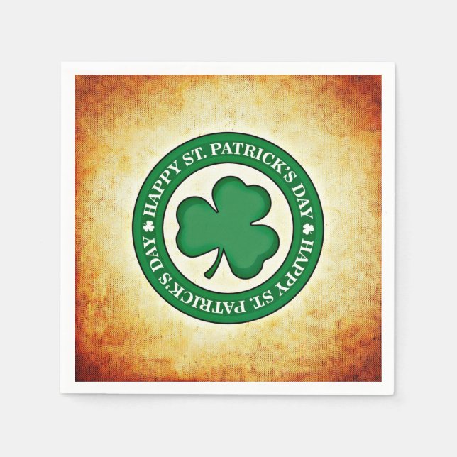 Happy St. Patrick's Day Kleeblatt Square Napkin Serviette (Vorderseite)