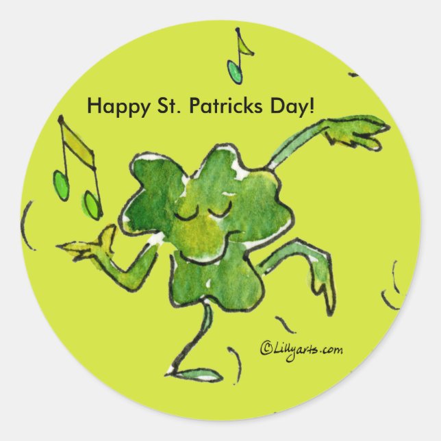 Happy St. Patricks Day Kleeblatt Sticker (Vorderseite)