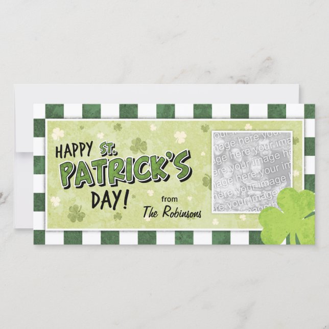 Happy St. Patrick's Day - Kleeblatt und Gingham (Vorderseite)