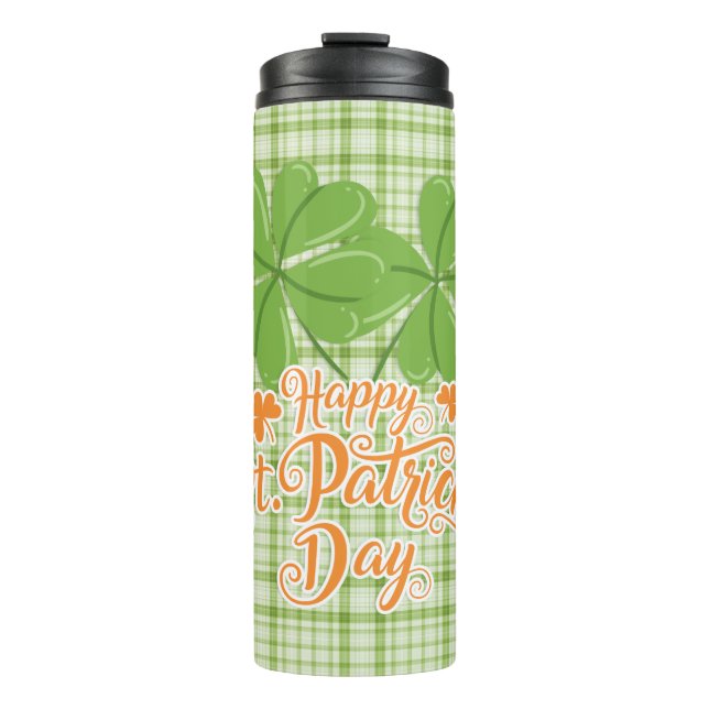 Happy St Patrick's Day - Kleeblätter Thermosbecher (Vorderseite)
