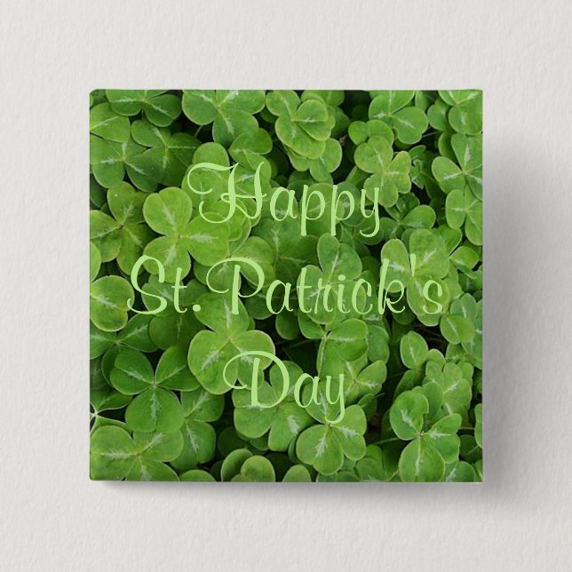 Happy St. Patrick's Day Kleeblatts Button (Vorderseite)