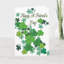 Happy St Patrick's Day Kleeblatts & Daisies Card