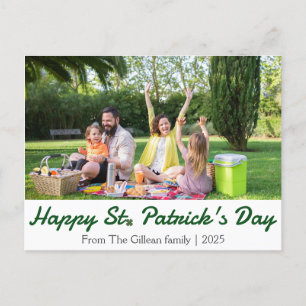 Happy St. Patrick's Day Kleeblatts Familie 1 Foto Feiertagspostkarte