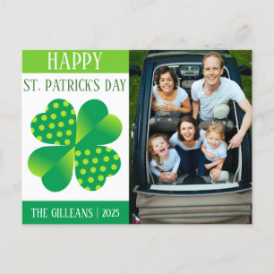Happy St. Patrick's Day Kleeblatts Familie 1 Foto Feiertagspostkarte