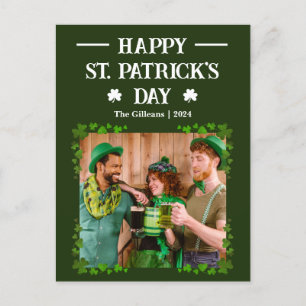 Happy St patricks day Kleeblatts Family Foto Feiertagspostkarte