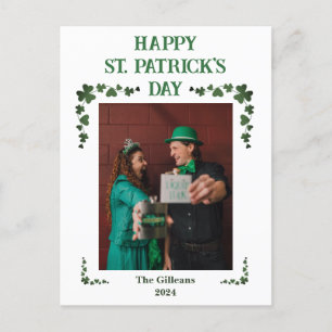 Happy St patricks day Kleeblatts Family Foto Feiertagspostkarte