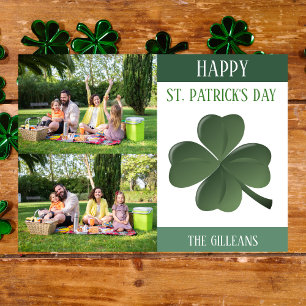 Happy St. Patrick's Day Kleeblatts Foto Feiertagskarte