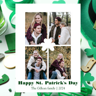 Happy St. Patrick's Day Kleeblatts Foto Feiertagskarte