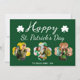 Happy St patricks day Kleeblatts Foto Feiertagskarte