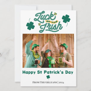 Happy St. Patrick's Day Kleeblatts Foto Feiertagskarte