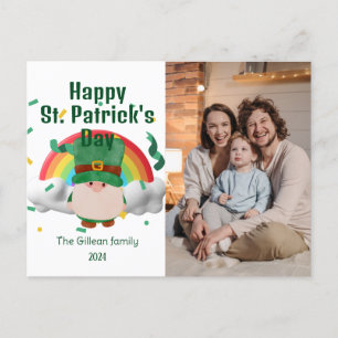 Happy St. Patrick's Day Kleeblatts Foto Feiertagspostkarte