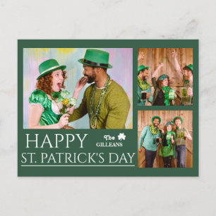 Happy St patricks day Kleeblatts Foto Feiertagspostkarte
