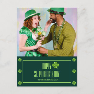 Happy St. Patrick's Day Kleeblatts Foto Feiertagspostkarte