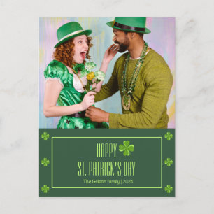 Happy St. Patrick's Day Kleeblatts Foto Feiertagspostkarte