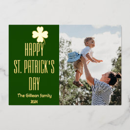 Happy St patricks day Kleeblatts Foto Folien Feiertagskarte
