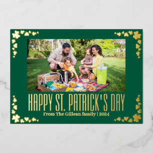 Happy St. Patrick's Day Kleeblatts Foto Folien Feiertagskarte