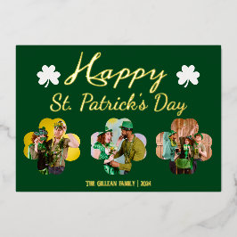 Happy St patricks day Kleeblatts Foto Folien Feiertagskarte