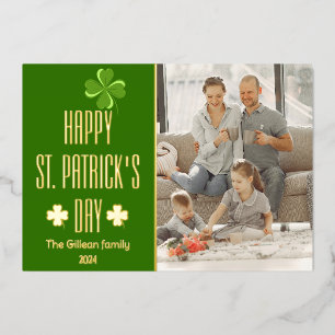 Happy St. Patrick's Day Kleeblatts Foto Folien Feiertagskarte