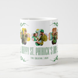 Happy St. Patrick's Day Kleeblatts Foto Jumbo-Tasse