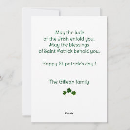 Happy St. Patrick's Day Kleeblatts Mama & Baby Fot Feiertagskarte